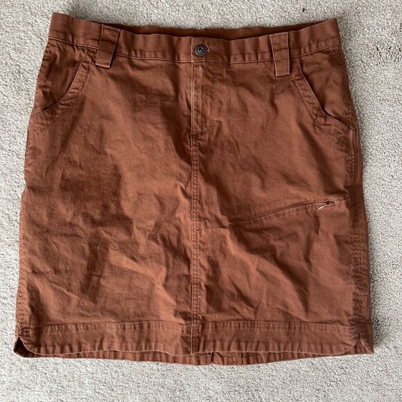 Duluth Trading Rootstock Gardening Skort 12 Brown Outdoors Casual Boho STAIN - Picture 1 of 9